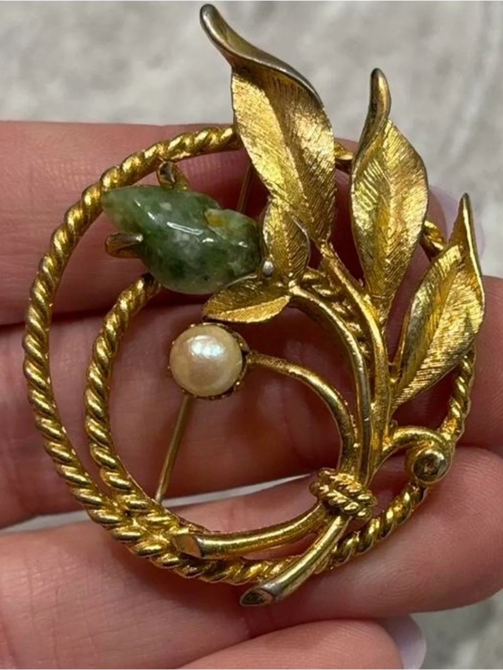 Brooch Set Trifari Sarah Cov Gold Tone Signed Jewelry Lot Stone Leaf Floral